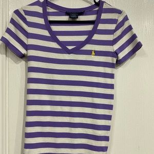 Striped Polo v-neck